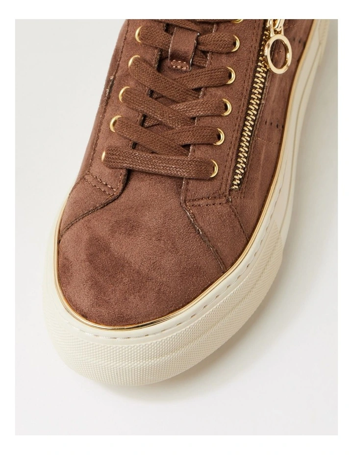 Skillex Light Choc Almond Microsuede Sneakers image 4