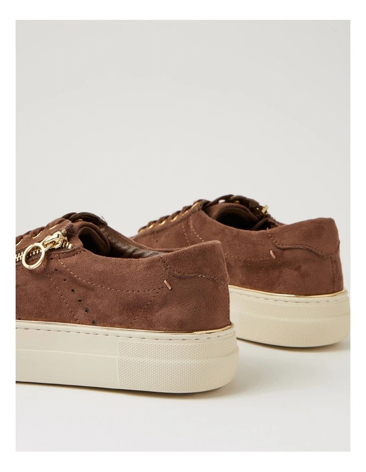 Skillex Light Choc Almond Microsuede Sneakers image 5