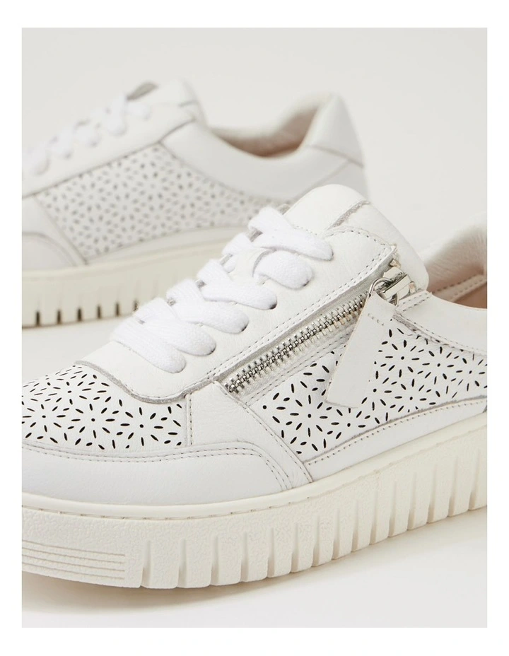 Hazlie White Leather Sneakers image 5