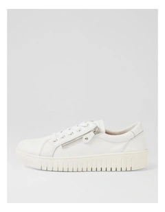 Harlis White Leather Sneakers