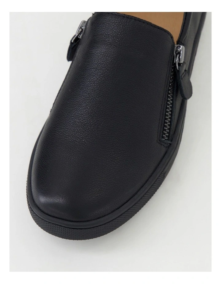 Bellisa Black Leather Sneakers image 4