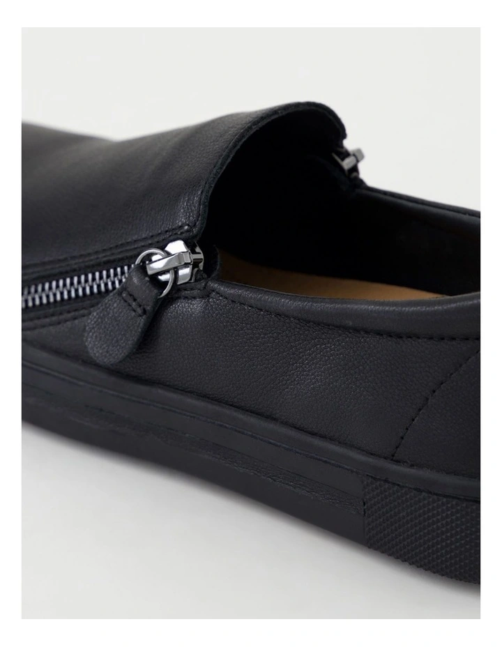 Bellisa Black Leather Sneakers image 5