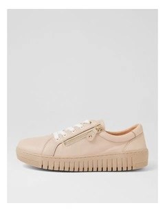 Harlis Nougat Leather Sneakers
