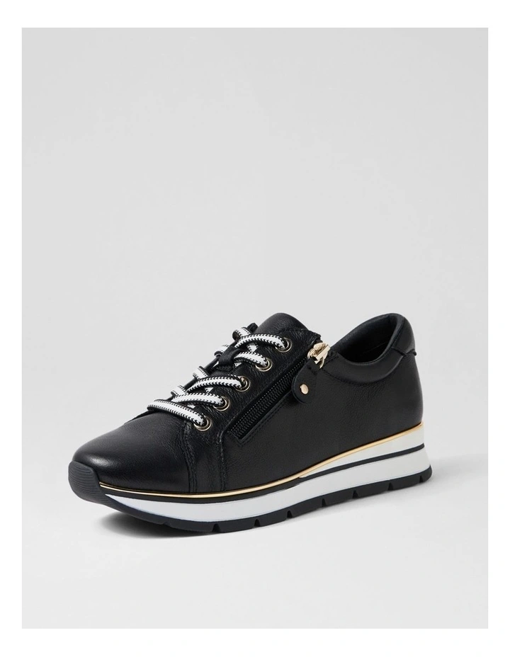 Nanettes Black White Leather Sneakers image 2
