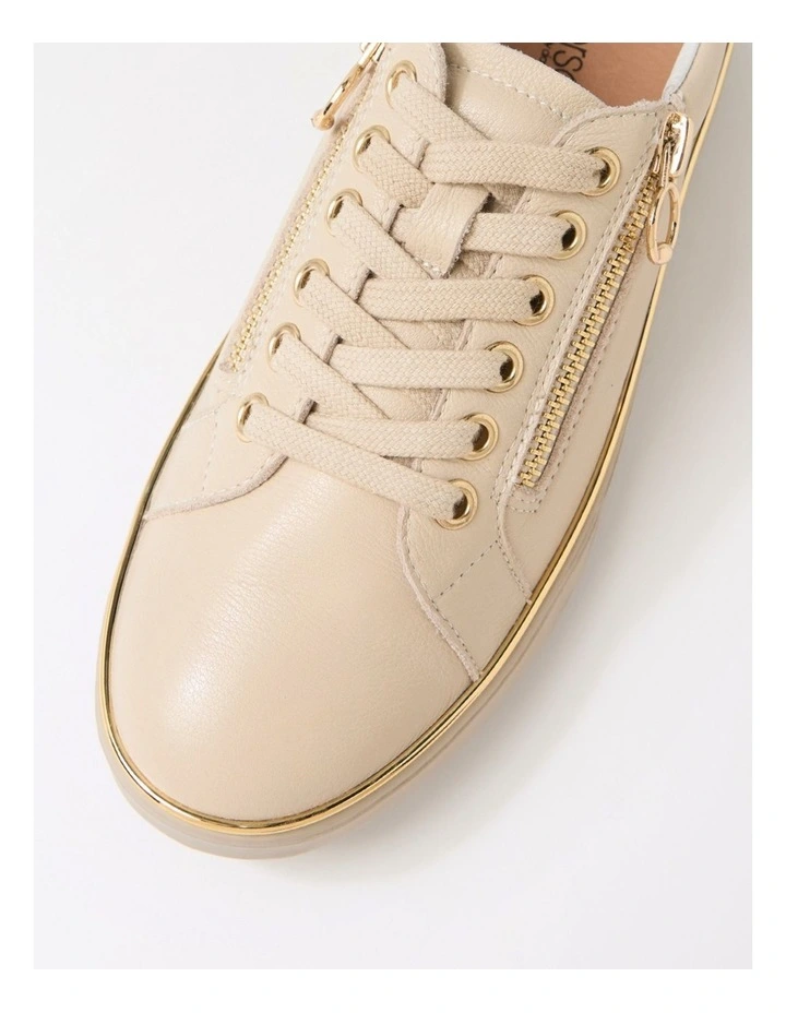 Lincon D Almond Gold Leather Sneakers image 4