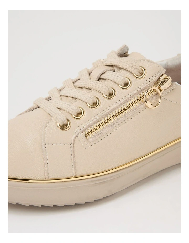 Lincon D Almond Gold Leather Sneakers image 5