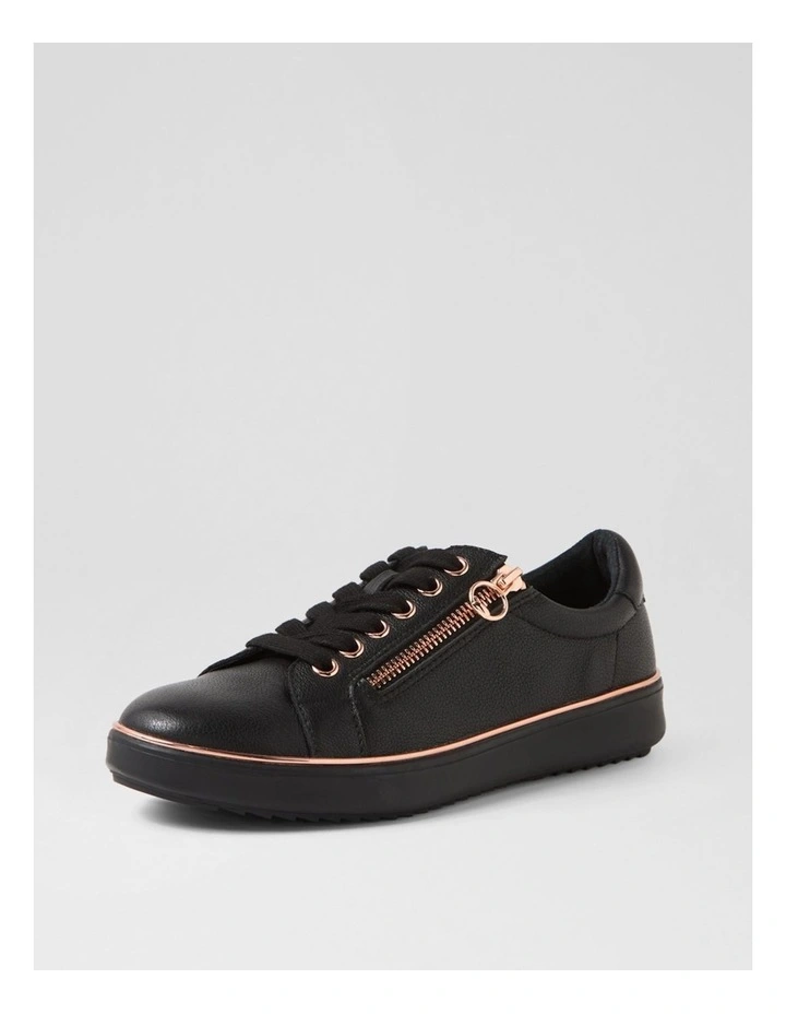 Lincon D Black Rose Gold Leather Sneakers image 2