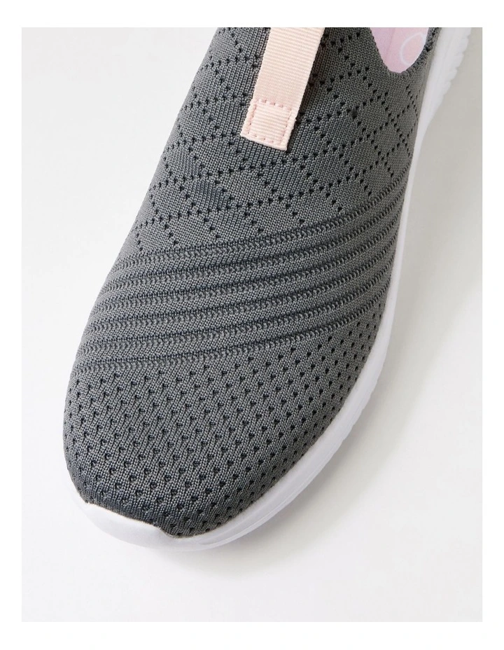 Bethie Grey Pink Knit Sneakers image 4
