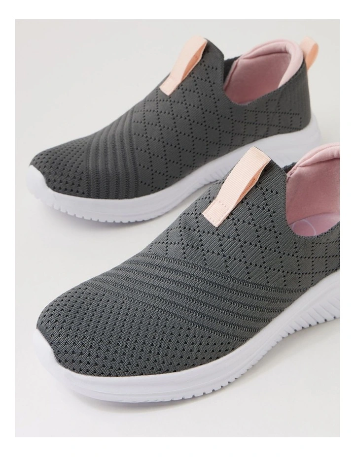 Bethie Grey Pink Knit Sneakers image 5