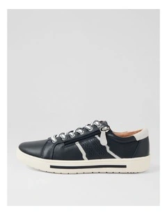 Emillio Navy Silver Leather Sneakers