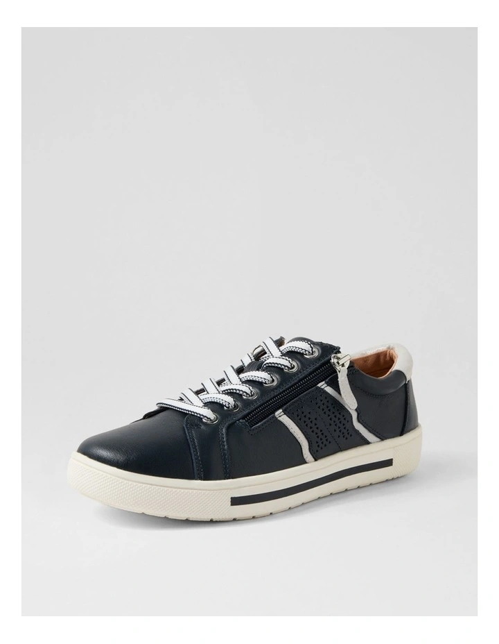 Emillio Navy Silver Leather Sneakers image 2