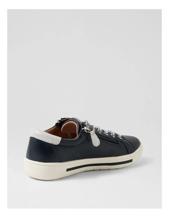 Emillio Navy Silver Leather Sneakers image 3