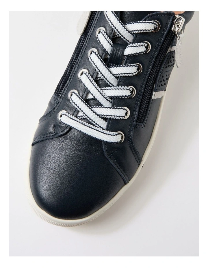 Emillio Navy Silver Leather Sneakers image 4