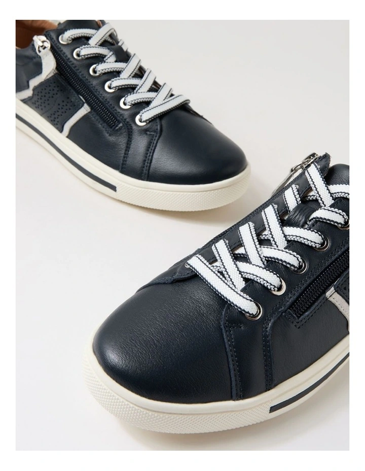 Emillio Navy Silver Leather Sneakers image 5