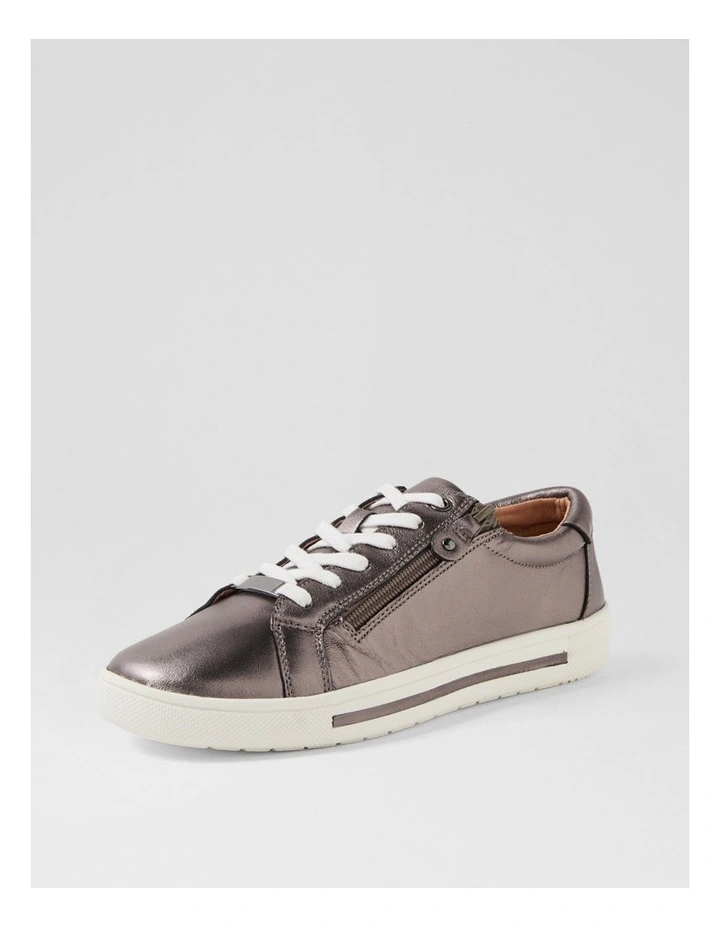 Evone Pewter Leather Sneakers image 2