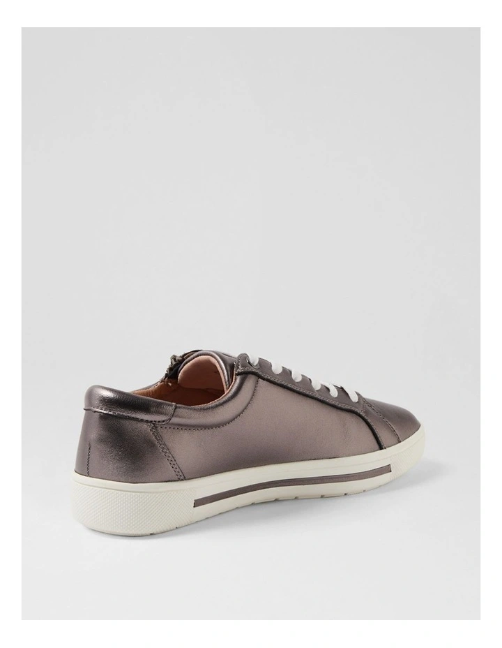 Evone Pewter Leather Sneakers image 3