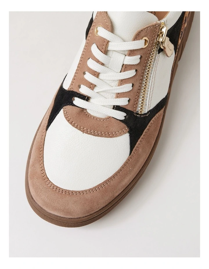 Thaminia D Taupe Leopard Leather Sneakers image 4