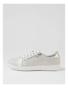Lillyz Silver Font White Leather Sneakers