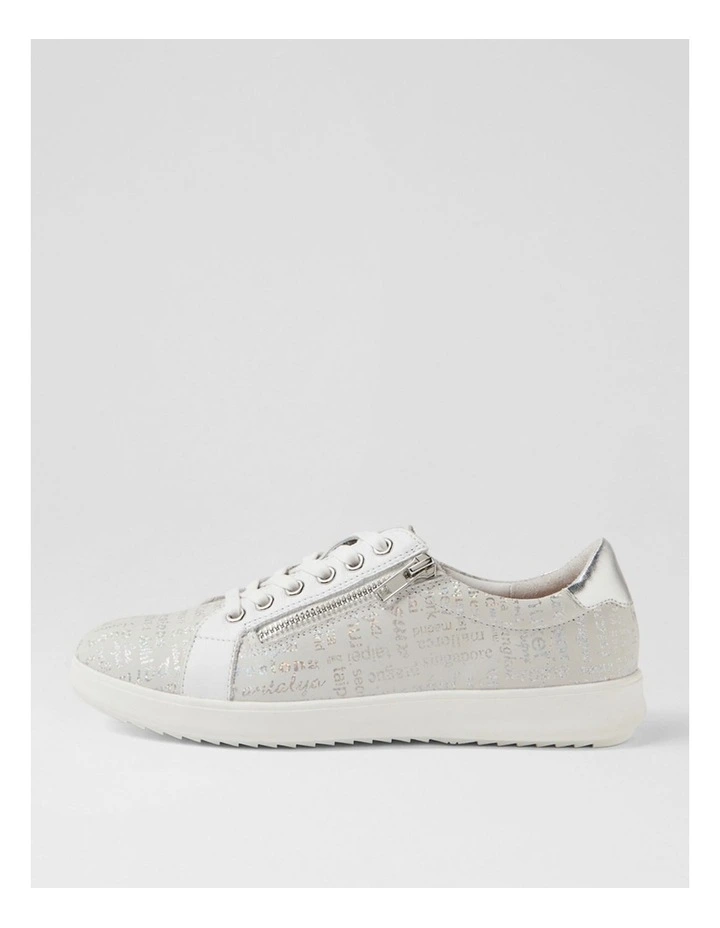 Lillyz Silver Font White Leather Sneakers image 1