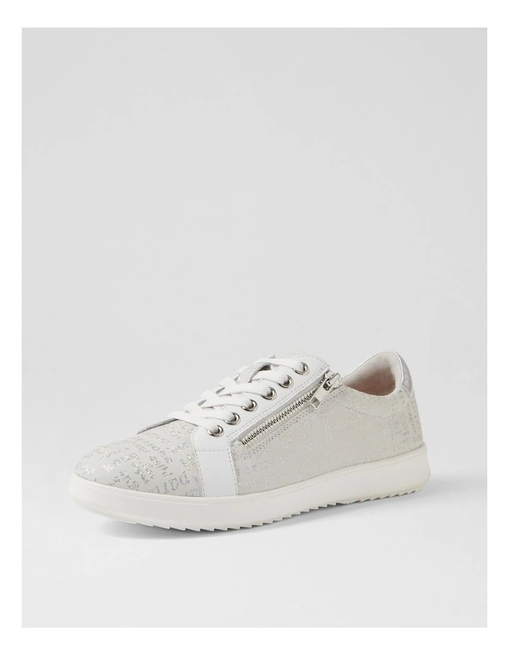 Lillyz Silver Font White Leather Sneakers image 2