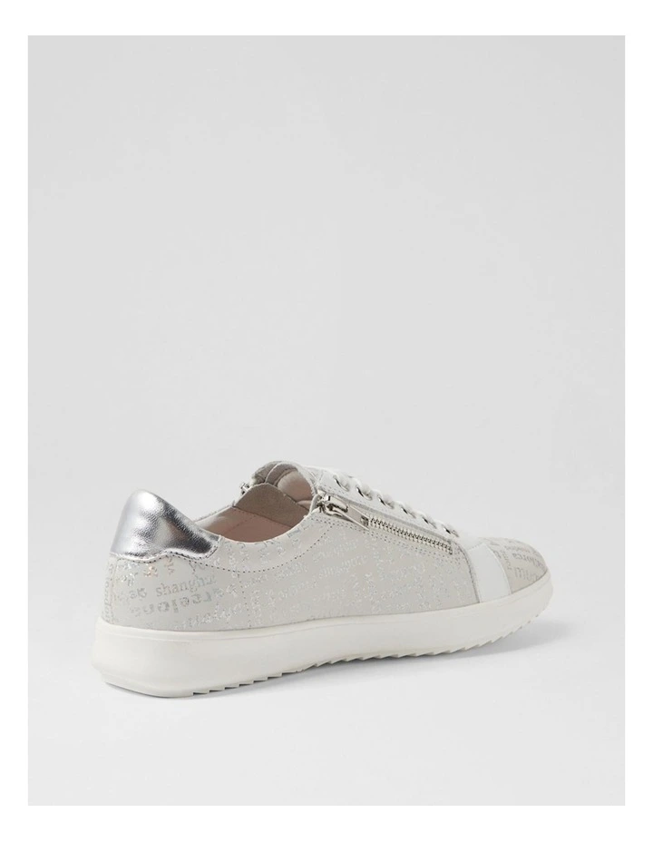 Lillyz Silver Font White Leather Sneakers image 3