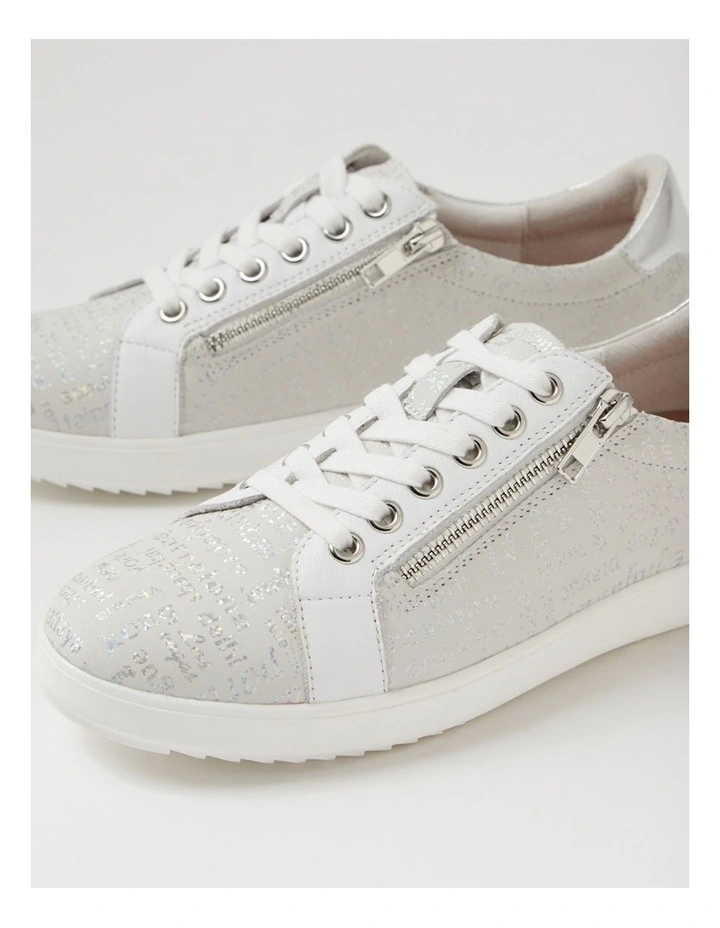 Lillyz Silver Font White Leather Sneakers image 5