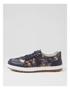 Glampie Navy Multi Microsuede Sneakers