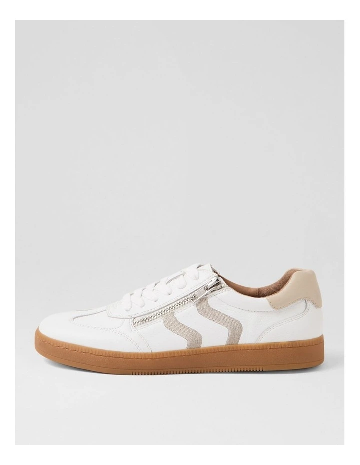 Darcys White Almond Leather Sneakers image 1