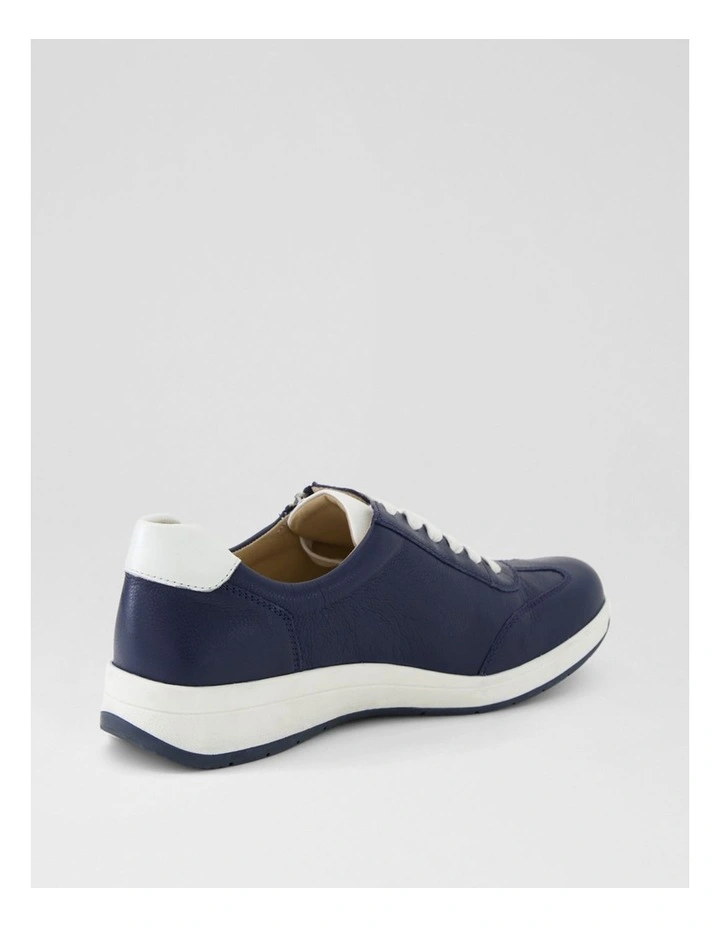 Abigalie D Ocean White Leather Sneakers image 3
