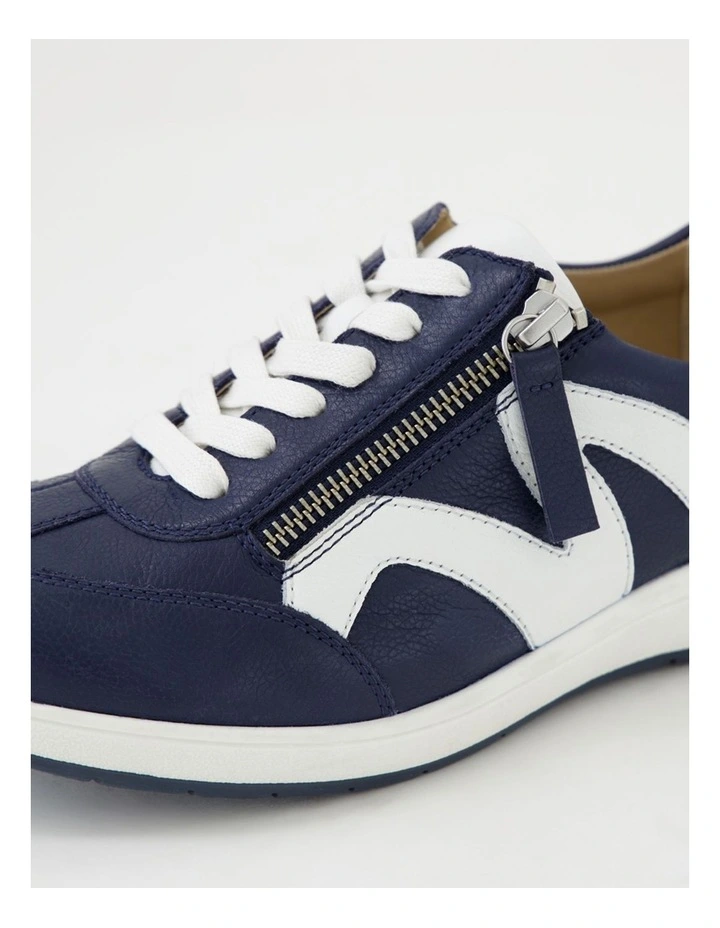 Abigalie D Ocean White Leather Sneakers image 5
