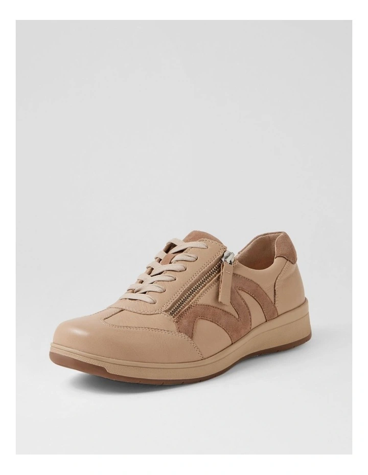 Abigalie D Beige Taupe Leather Sneakers image 2