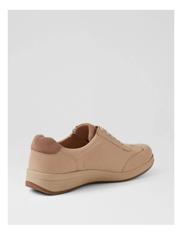 Abigalie D Beige Taupe Leather Sneakers image 3