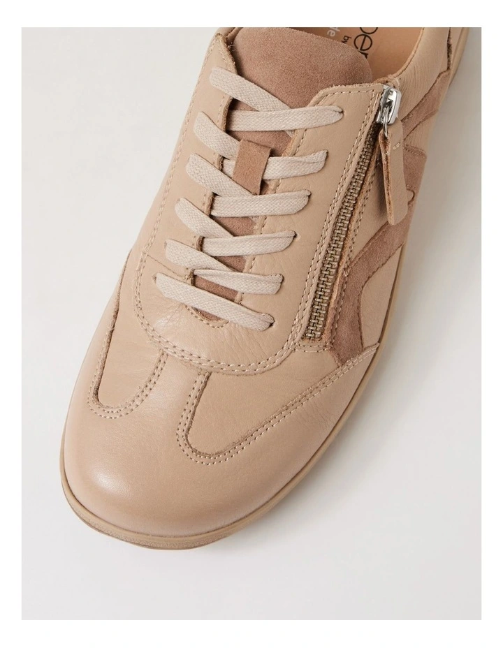 Abigalie D Beige Taupe Leather Sneakers image 4