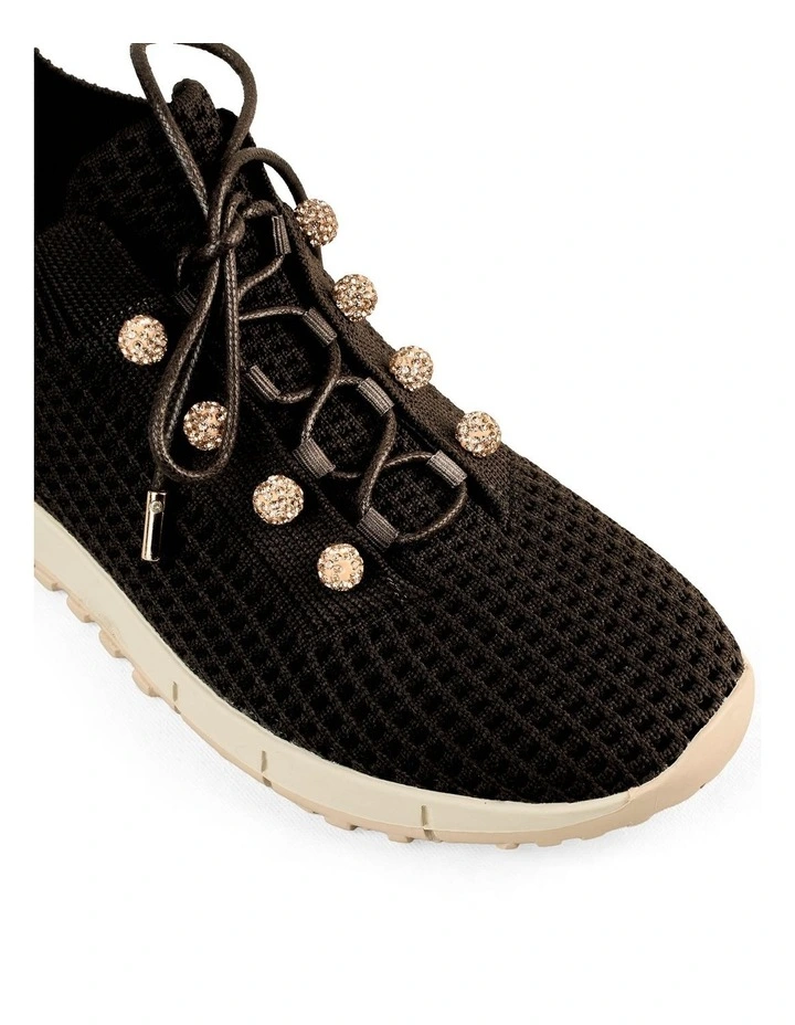 Perla Knit Sneaker - Chocolate / Diamante image 3