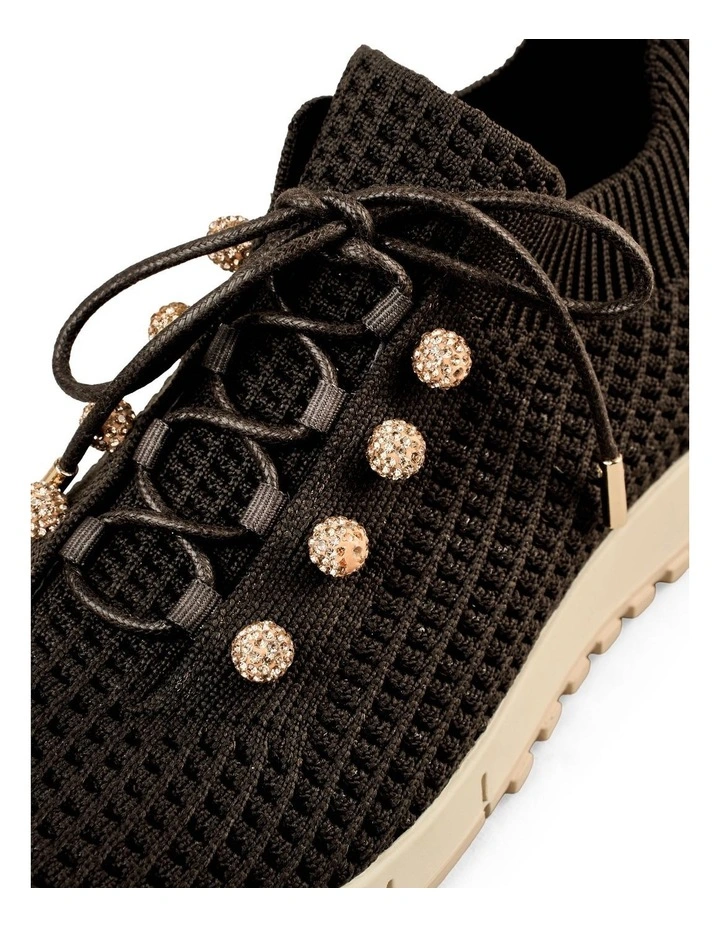 Perla Knit Sneaker - Chocolate / Diamante image 4
