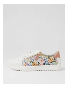 Zaylees D White Pink Melody Leather Sneakers
