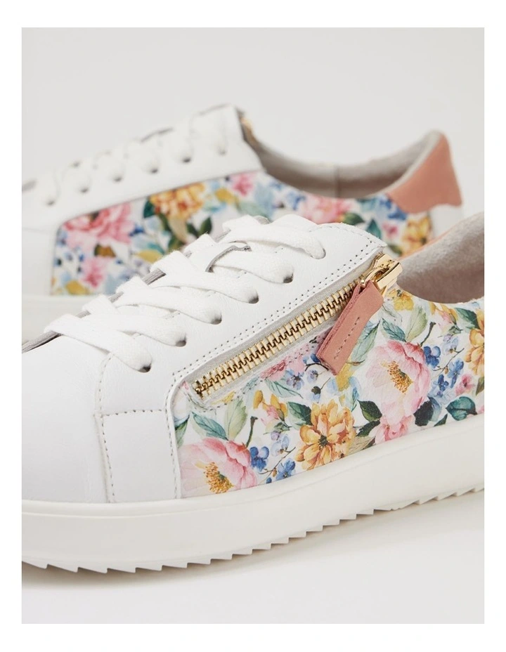 Zaylees D White Pink Melody Leather Sneakers image 5