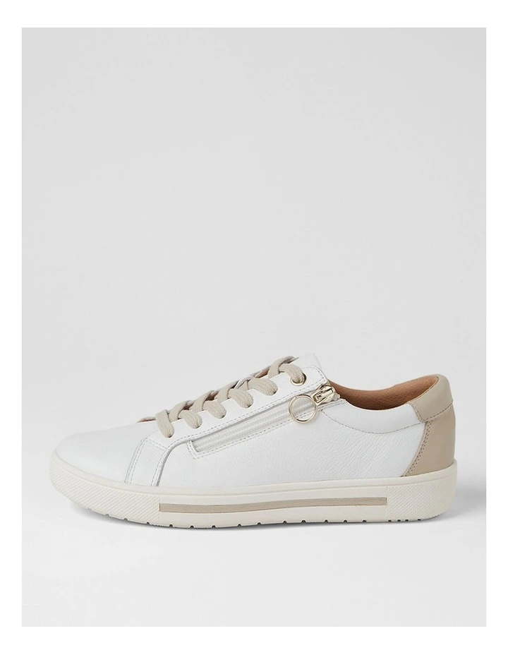 Errinas White Rose Gold Leather Sneakers image 1