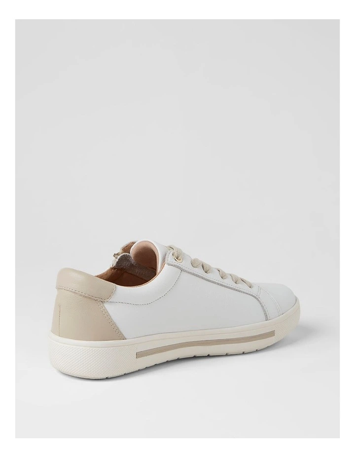 Errinas White Rose Gold Leather Sneakers image 3