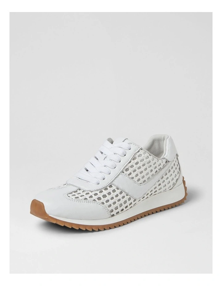 Diwa White Leather Woven Sneakers image 2