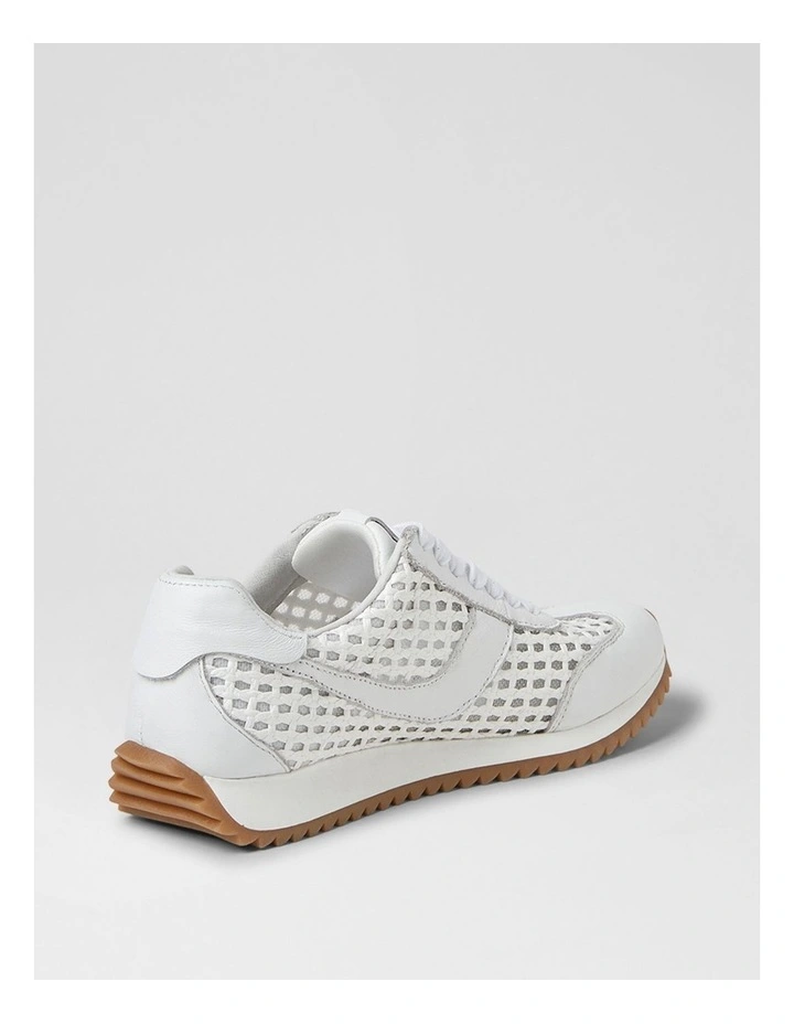 Diwa White Leather Woven Sneakers image 3