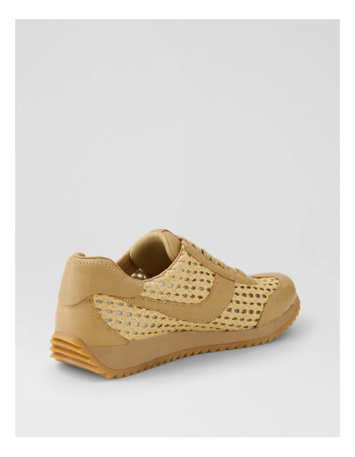 Diwa Tan Leather Woven Sneakers image 3