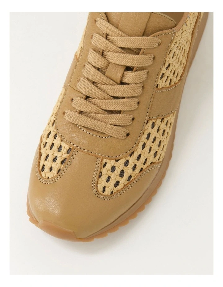 Diwa Tan Leather Woven Sneakers image 4