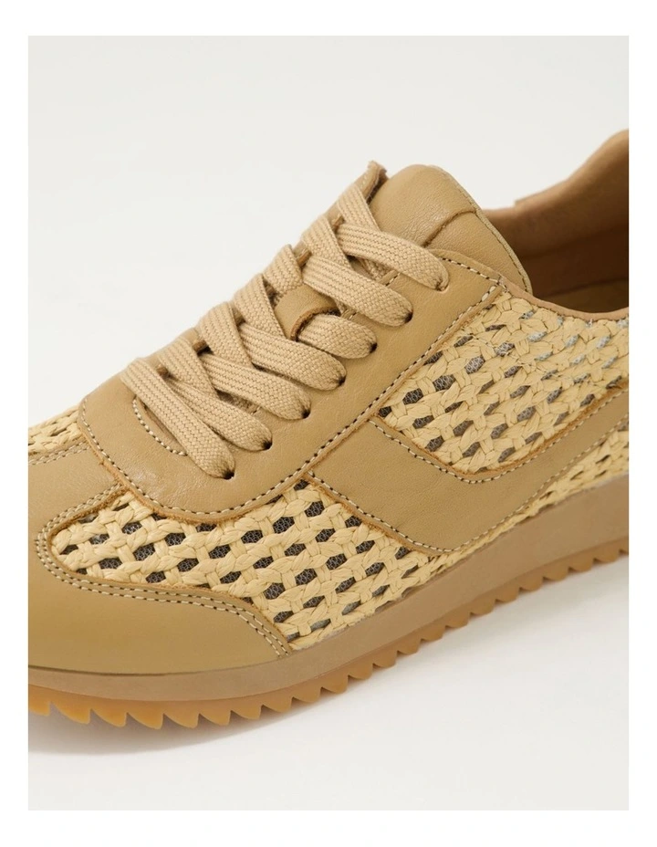 Diwa Tan Leather Woven Sneakers image 5