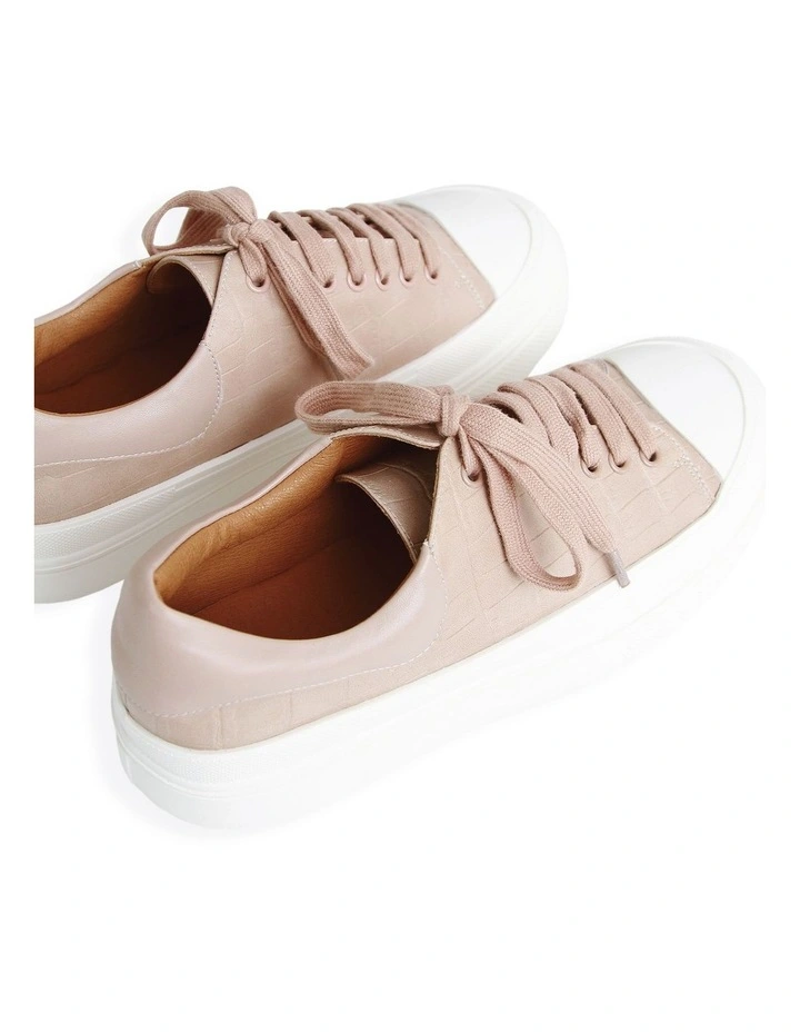 Just A Dream Croc Leather Sneaker in Blush image 3