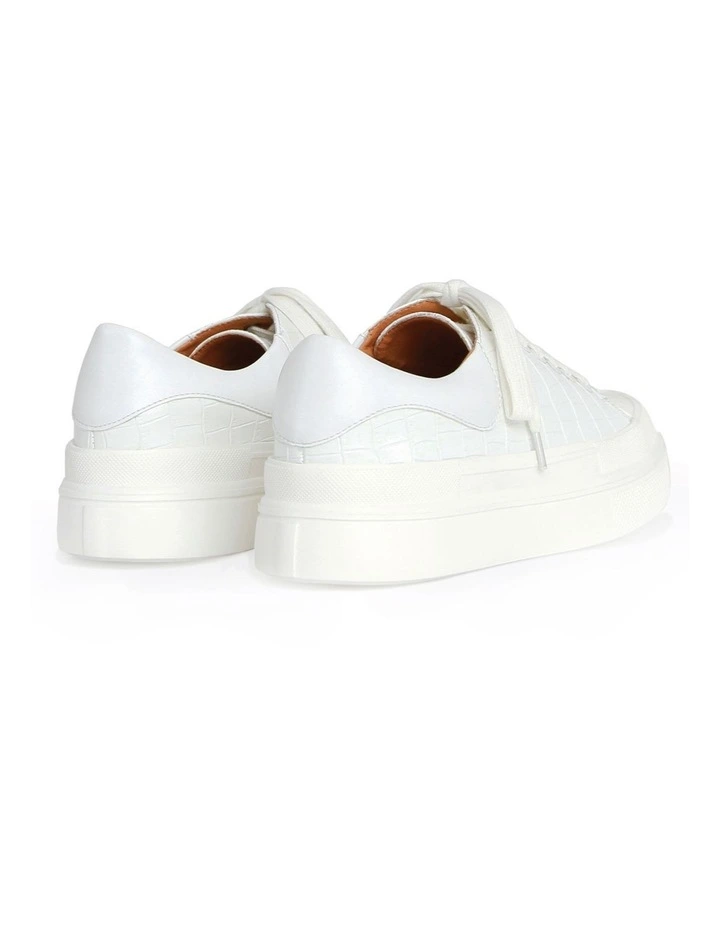 Just A Dream Croc Leather Sneaker in White image 2