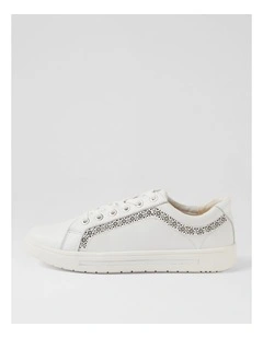 Elme White Leather Sneakers