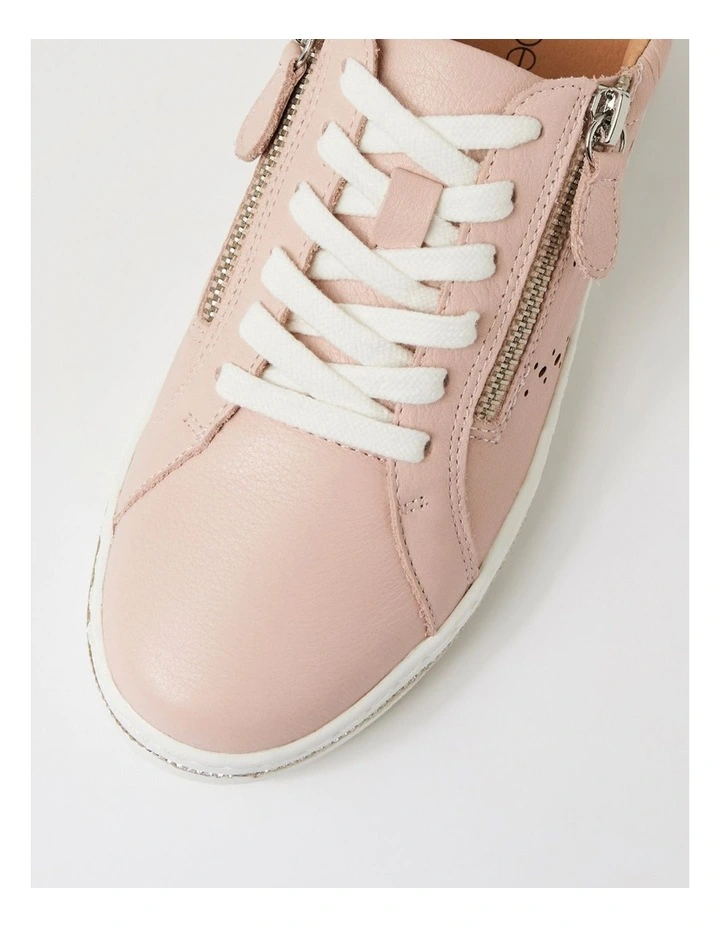Sacie Dusty Pink Diamonds Leather Sneakers image 4