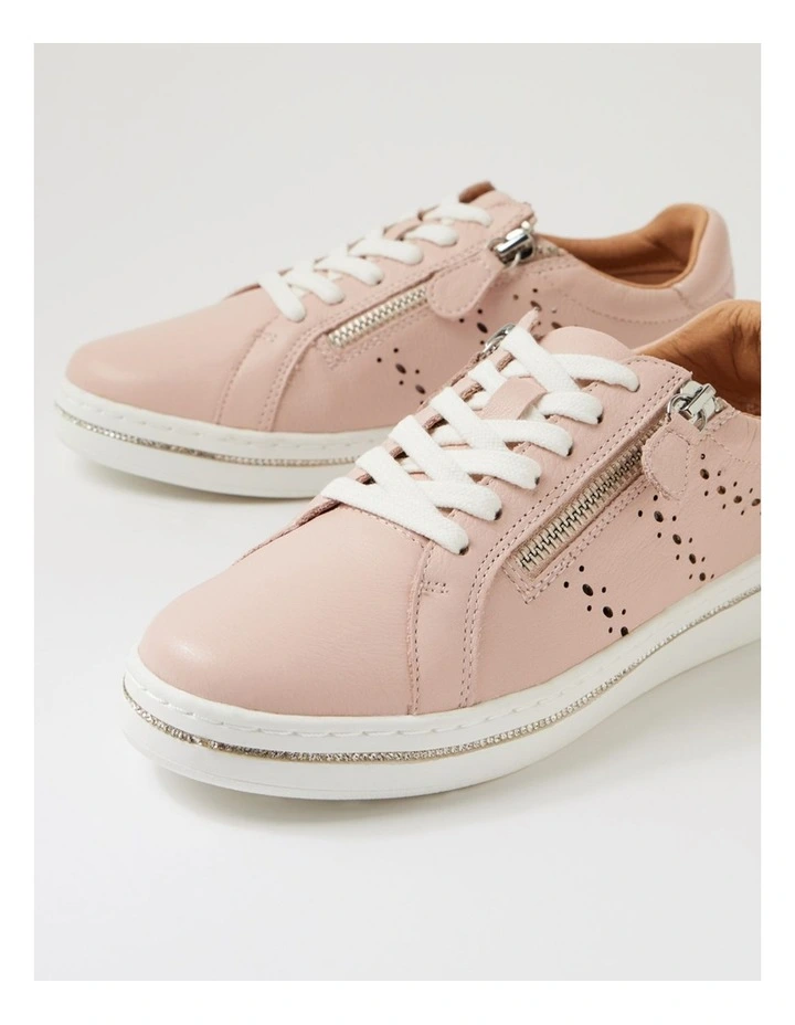 Sacie Dusty Pink Diamonds Leather Sneakers image 5