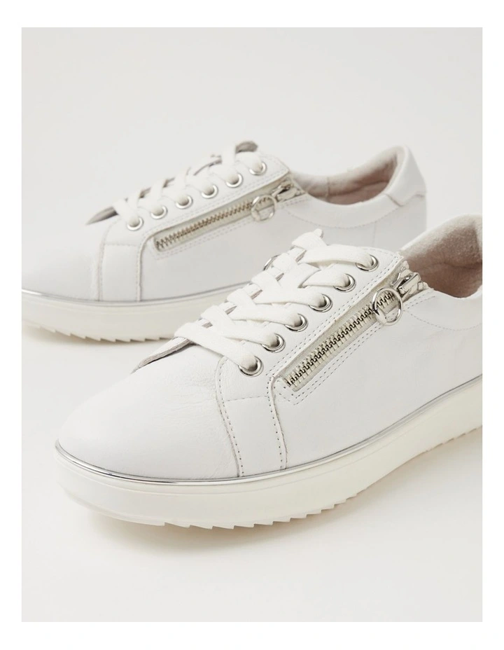 Lincon D White Silver Leather Sneakers image 5